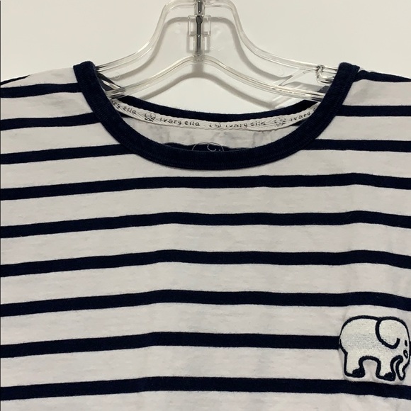 Ivory Ella Striped Tie Front T-Shirt - Picture 2 of 6